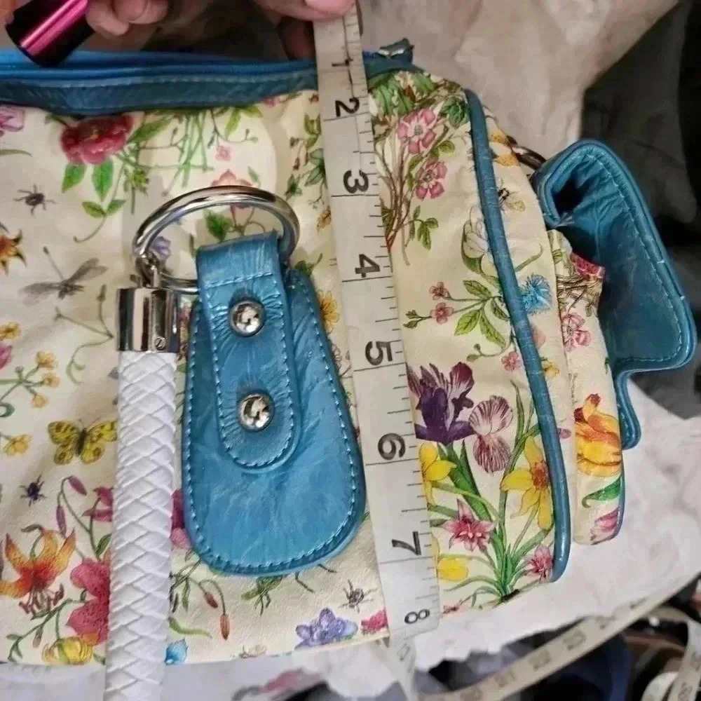 Y2K Floral multi colored Shoulder Bag with long strap. Brand new - Picture 8 of 15